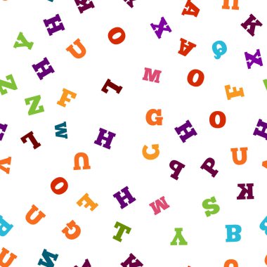 Beyaz arka plan üzerinde renkli mektup seamless modeli