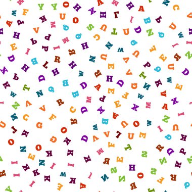 Beyaz arka plan üzerinde renkli mektup seamless modeli