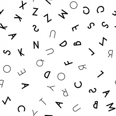 Beyaz arka planda siyah harf seamless modeli