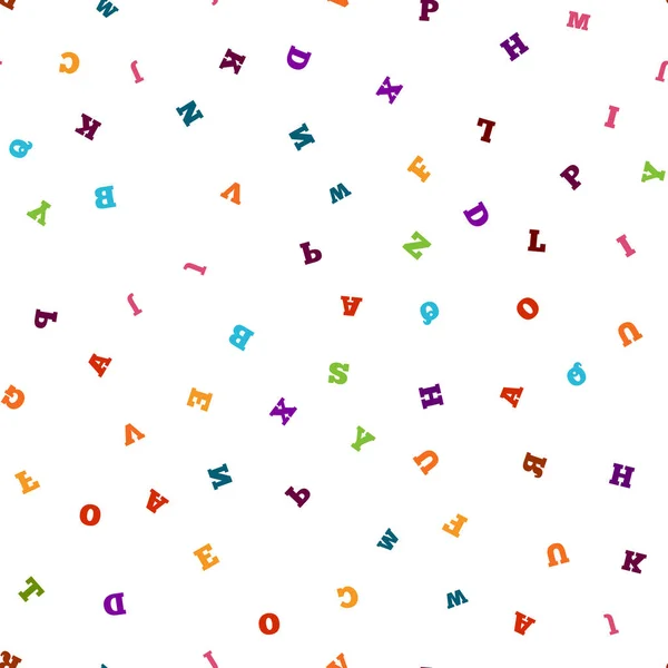 Lettre colorée motif sans couture sur fond blanc — Image vectorielle