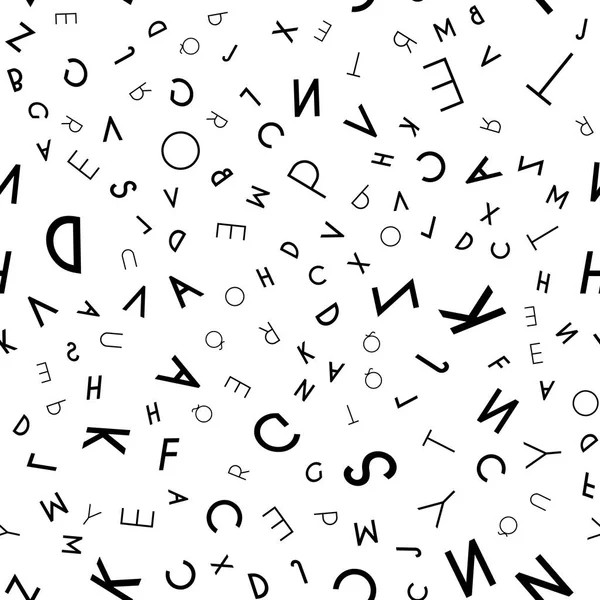 Svart brev sömlösa mönster på vit bakgrund — Stock vektor