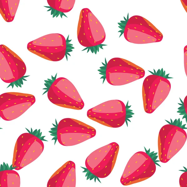 Strawberry seamless pattern — Stock Vector