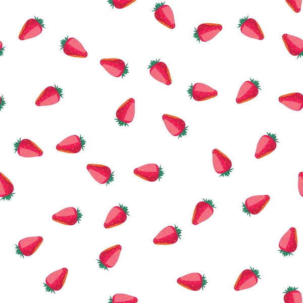 Nahtloses Erdbeermuster — Stockvektor