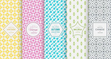 pastel retro farklı vektör Dikişsiz desen