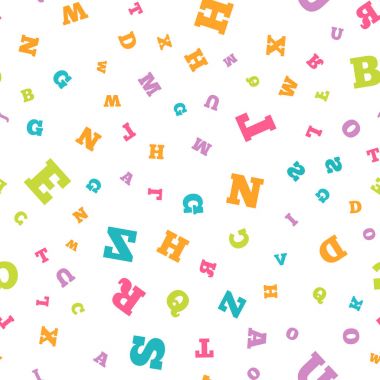 Beyaz arka plan üzerinde renkli mektup seamless modeli