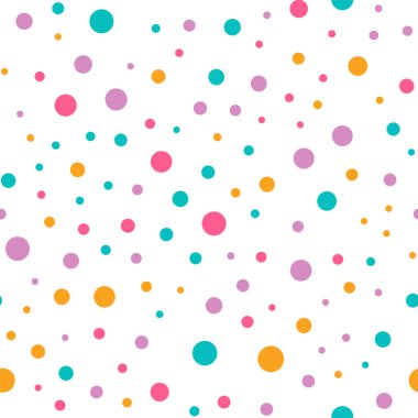 Beyaz arka plan üzerinde şirin daire seamless modeli