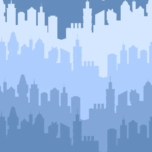 Modern city silhouette seamless pattern — Stock Vector