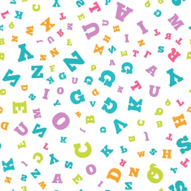 Beyaz arka plan üzerinde renkli mektup seamless modeli