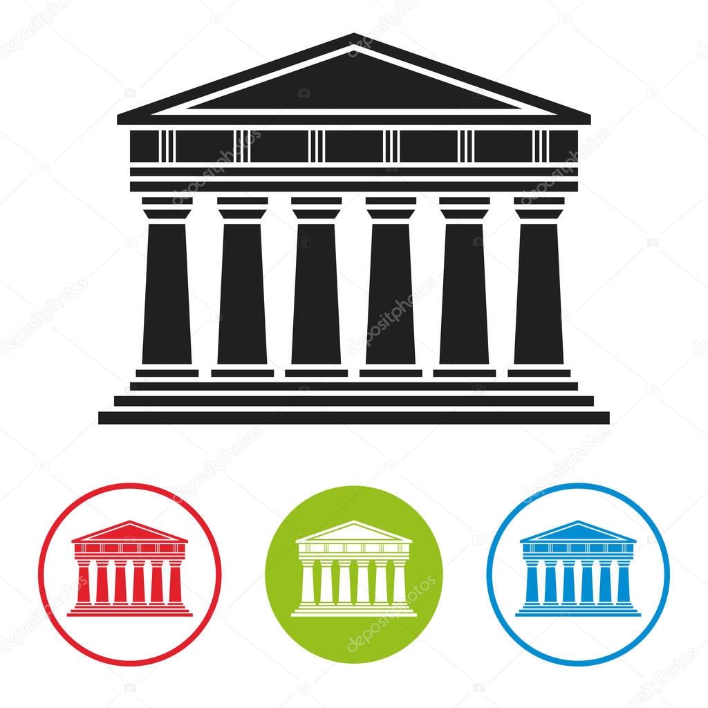 Bank, courthouse, parthenon architecture icon