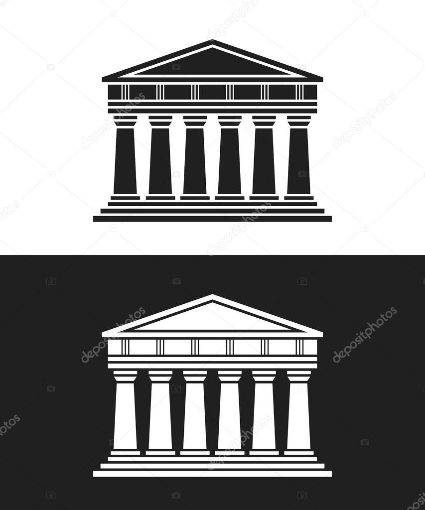 Parthenon architecture greek temple icon