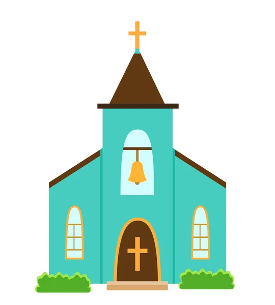 Kerk pictogram geïsoleerd op witte achtergrond. — Stockvector