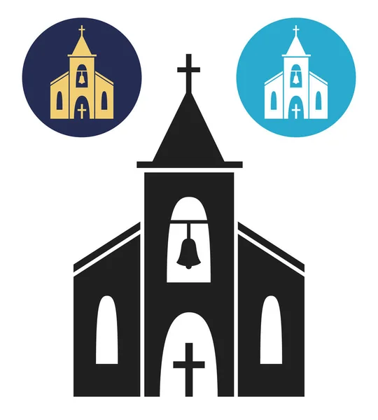 Kerk pictogram geïsoleerd op witte achtergrond. — Stockvector