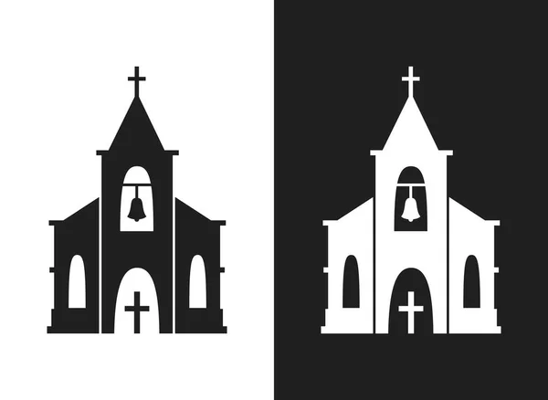 Kerk pictogram geïsoleerd op witte achtergrond. — Stockvector