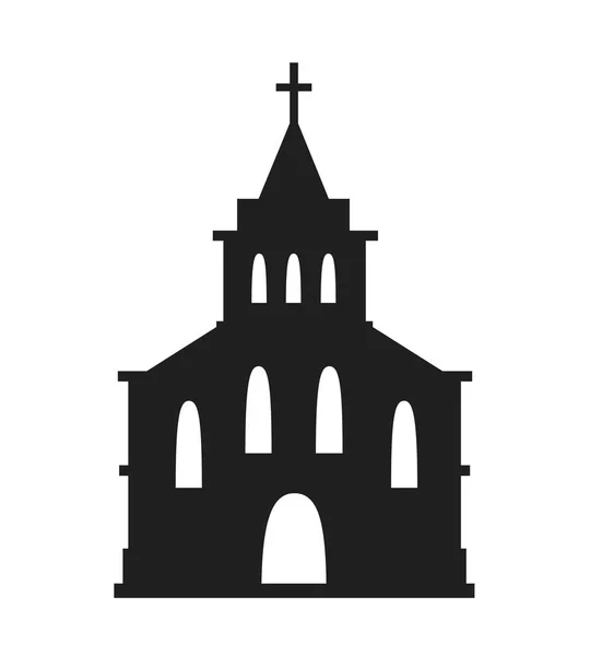 孤立的白色背景上的教会图标. — ストックベクタ