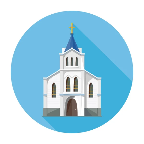 Kerk pictogram geïsoleerd op witte achtergrond. Stockvector