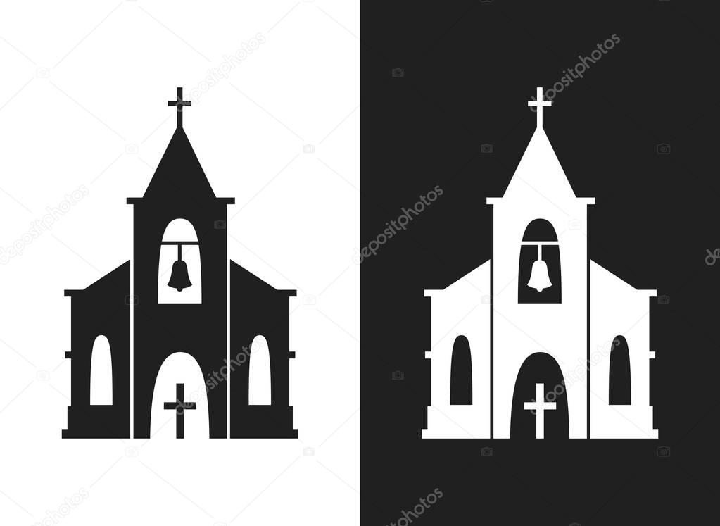 Church icon isolated on white background.