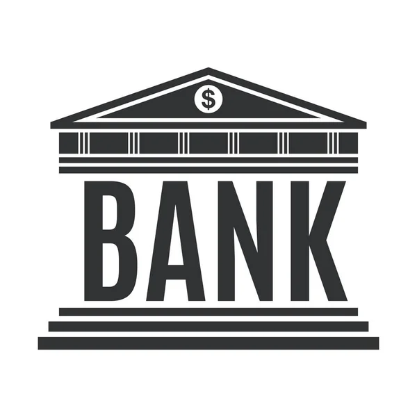 Icona del concetto di banca isolata su sfondo bianco — Vettoriale Stock