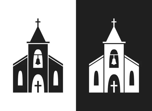 Kerk pictogram geïsoleerd op witte achtergrond. — Stockvector