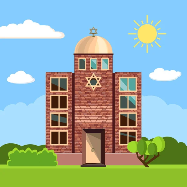 Het pictogram van de Joodse synagoge. Vectorillustratie Vectorbeelden