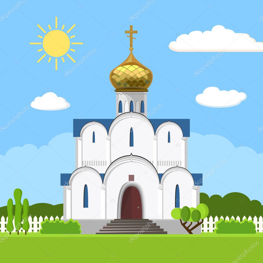 Russian orthodox church icon isolated on white background