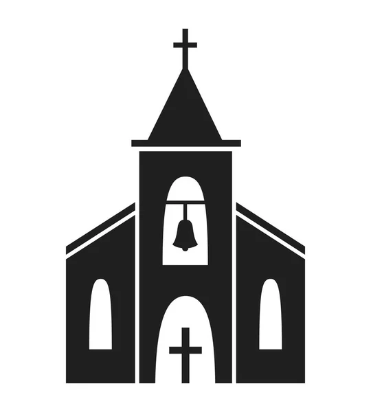 Kerk pictogram geïsoleerd op witte achtergrond. — Stockvector