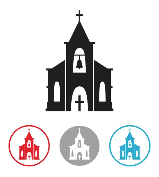 Kerk pictogram geïsoleerd op witte achtergrond. — Stockvector