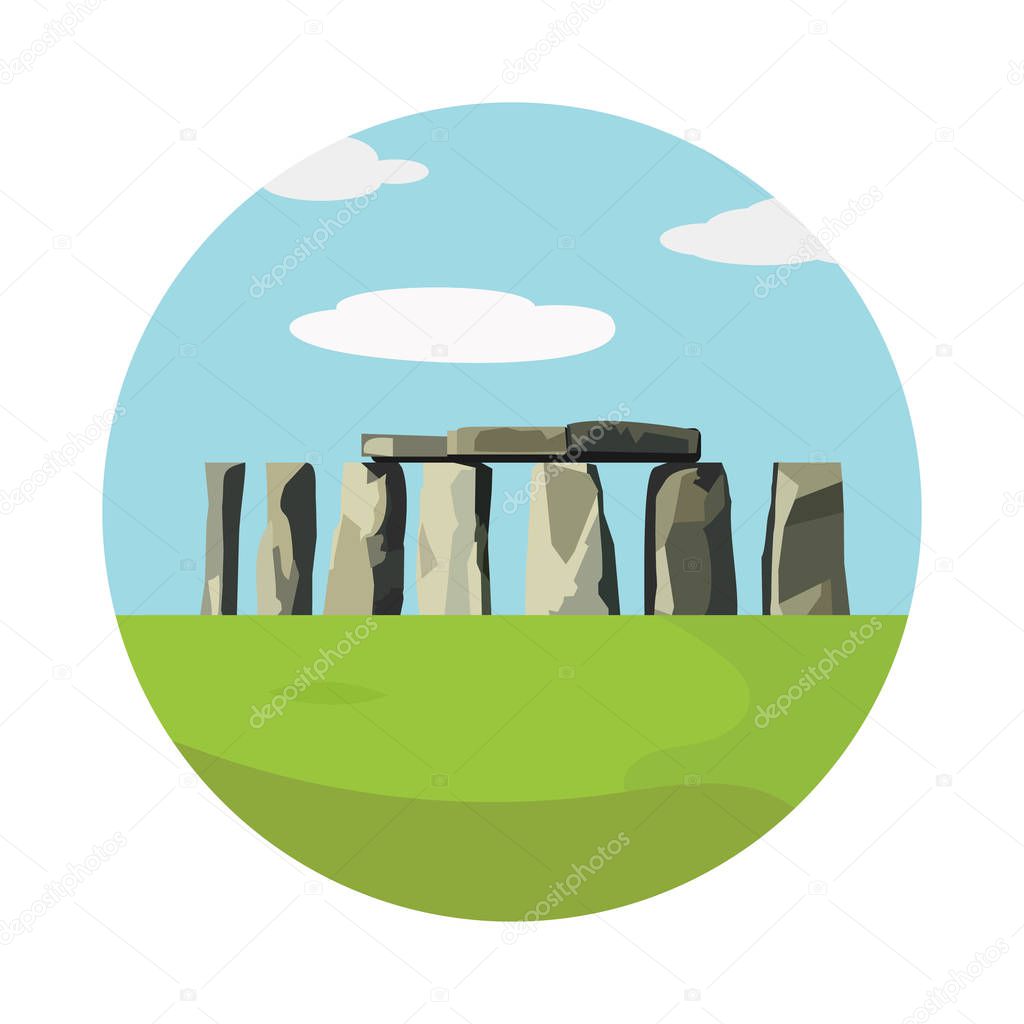 Stonehenge icon isolated on white background. Vector illustration