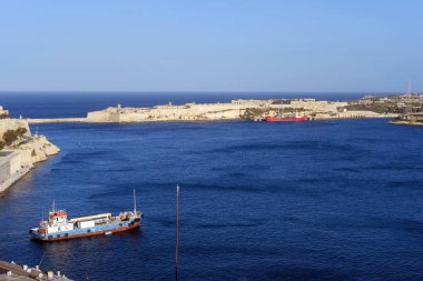 Valletta, Mlata. 02/05/2020 Scenic view from Upper Barakka Gardens on Grand Harbour.