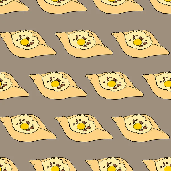 Textura Sem Costura Khachapuri Isolado Ilustração Vetorial Cozinha Tradicional Geórgia — Vetor de Stock