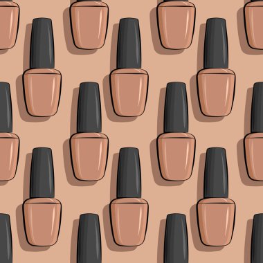 Kusursuz desenli oje şişesi gri ve bej renklerde. Pankart, el ilanı, poster veya yazdırma için doku, web siteleri, web tasarımı, beyaz arkaplan üzerinde mobil uygulama.