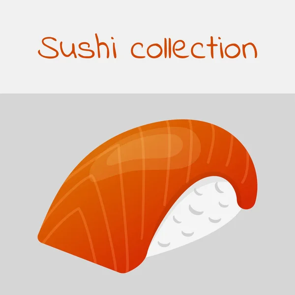 Sushi collection. Nigiri. Multicolored art without a stroke. Vector. — Stock Vector