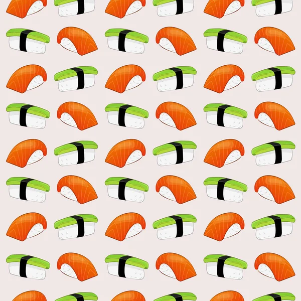 Seamless Vector Isolado Nigiri Textura Fundo Brilhante Bonito Estilo Plano — Vetor de Stock