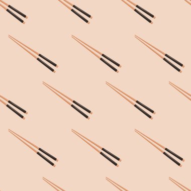 Chopstick ile vektör kusursuz desen. Gıda tasarımı elementleri.