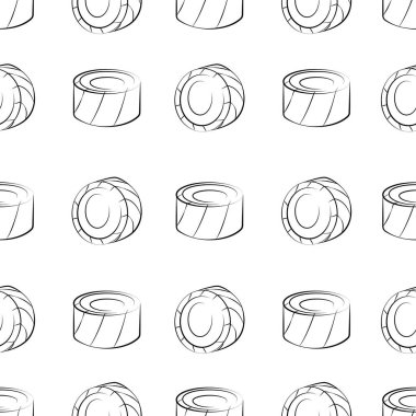 Ekmekli, suşili, pürüzsüz şablon. Güzel yemek tasarımı elementleri.