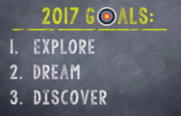 2017 New Year  Goals with Target — Stock Photo, Image