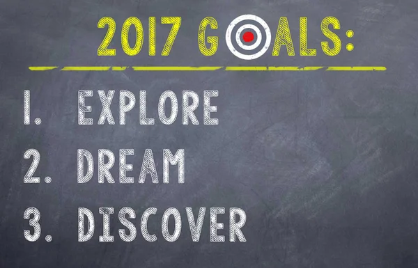 2017 New Year  Goals with Target — Stock Photo, Image