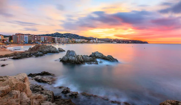 Sunrise over Lloret de mar, Spain, Costa brava — Stockfoto