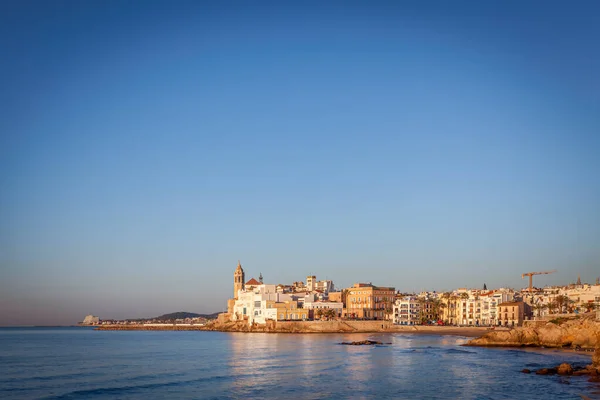 Sitges Miasto Hiszpanii Katalonii Pobliżu Barcelony Słynie Plaż Klubów Nocnych — Zdjęcie stockowe