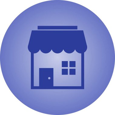 Güzel Dükkan Vektörü Glyph simgesi