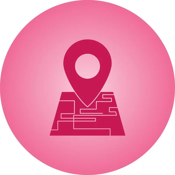 Hermosa marca en los mapas Vector Glyph icono — Vector de stock