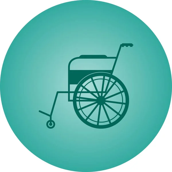 Bella icona del glifo vettoriale della sedia a rotelle — Vettoriale Stock