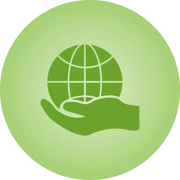 Hermosa mano global Vector Glyph icono — Vector de stock