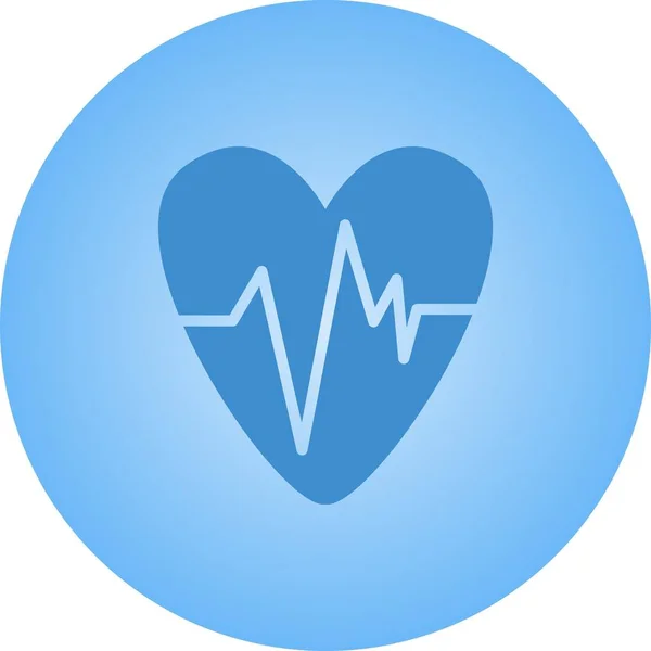 Hermoso corazón ECG Vector Glyph icono — Vector de stock