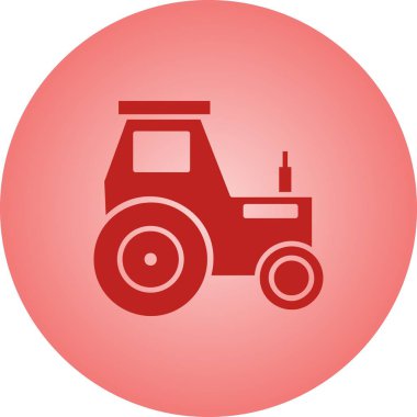 Güzel Traktör Vektörü Glyph Simgesi