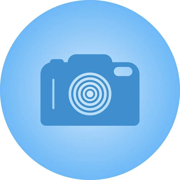Hermosa cámara Vector Glifo icono — Vector de stock