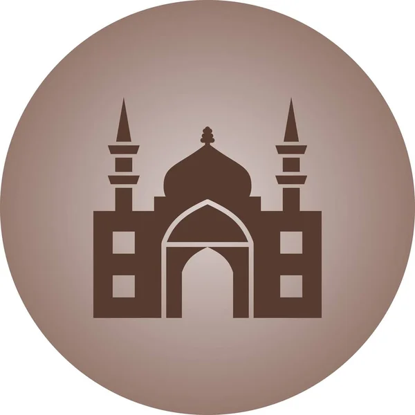 Beautiful Mosque Vector Glyph Icon — Stok Vektör