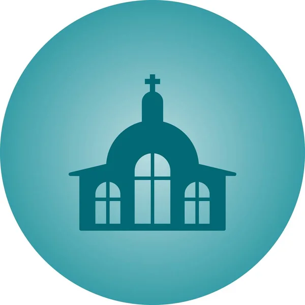Hermosa iglesia Vector Glifo icono — Vector de stock