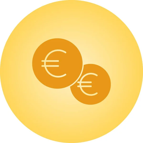 Vackra euromynt vektor Glyf ikonen — Stock vektor