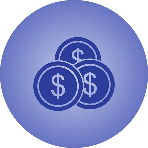 Beautiful Dollar coins Vector Glyph Icon — Stock Vector
