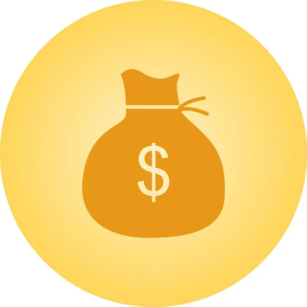 Hermosa bolsa de dinero Vector Glifo icono — Vector de stock